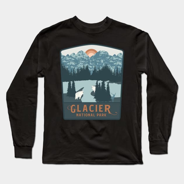 Glacier National Park Long Sleeve T-Shirt by Tonibhardwaj